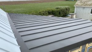 Aluminium roof close up