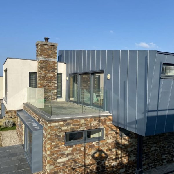 House with metal roofing